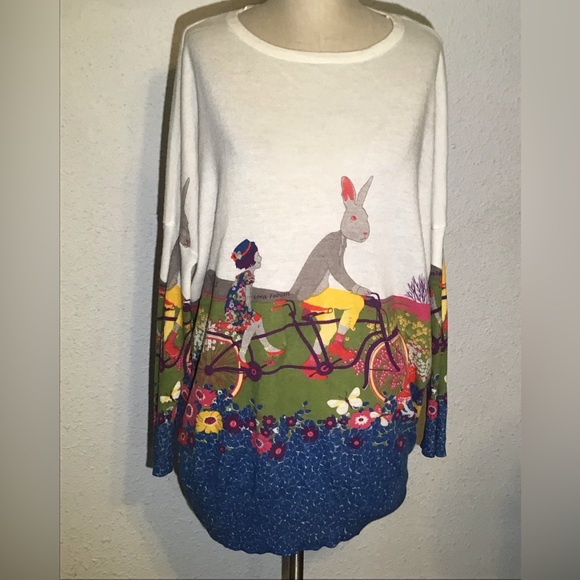 miss jolie Tops - Miss Jolie London oversized graphic blouse size medium